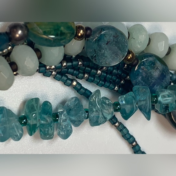 Silpada Vintage Sterling, Quartzite, Kyanite, Apatite, Brass, Seed Bead Bracelet - Picture 12 of 16